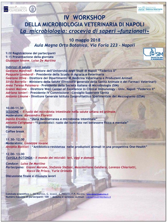 maggio 2018: workshop Università di Napoli su microbiologia